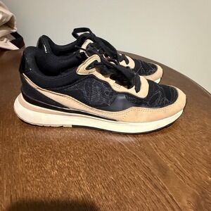 Zara Sneakers Fashion Athletic Running Casual Shoes Black Beige EU‎ 38